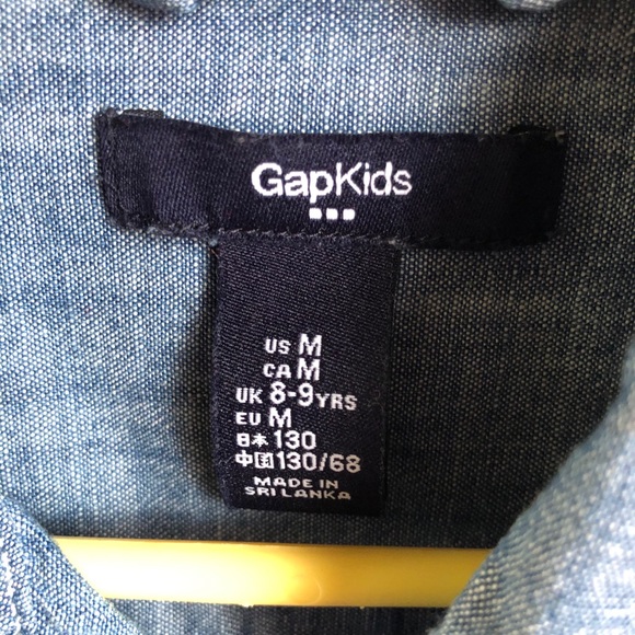 GAP Chambray Button-Down Shirt - Boys Med 8/9 - Picture 4 of 4
